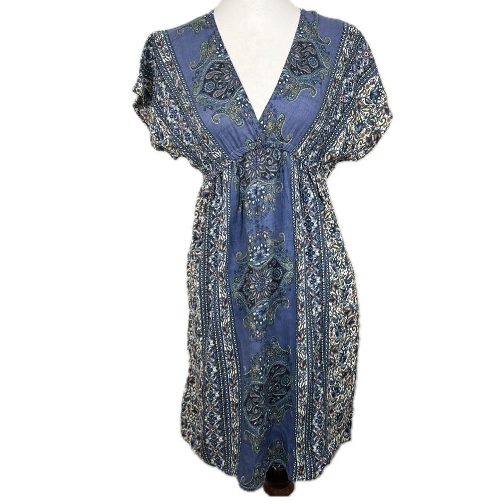 Angie Babydoll Paisley Floral Dress S Boho Festival Hippie Beach Resort Rayon